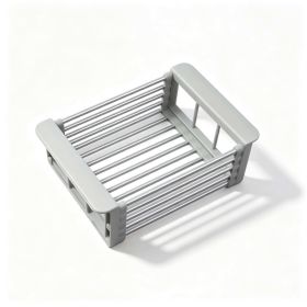 Expandable Stainless Steel Sink Storage Rack, Adjustable Multi Purpose Kitchen Sink Caddy for Sponge, Brush & Soap, Countertop Drain Basket