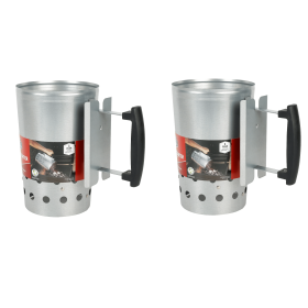 (2 Pack)Charcoal Chimney Starter for Outdoors, with Safety Handle